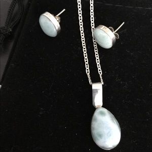 Larimar necklace set